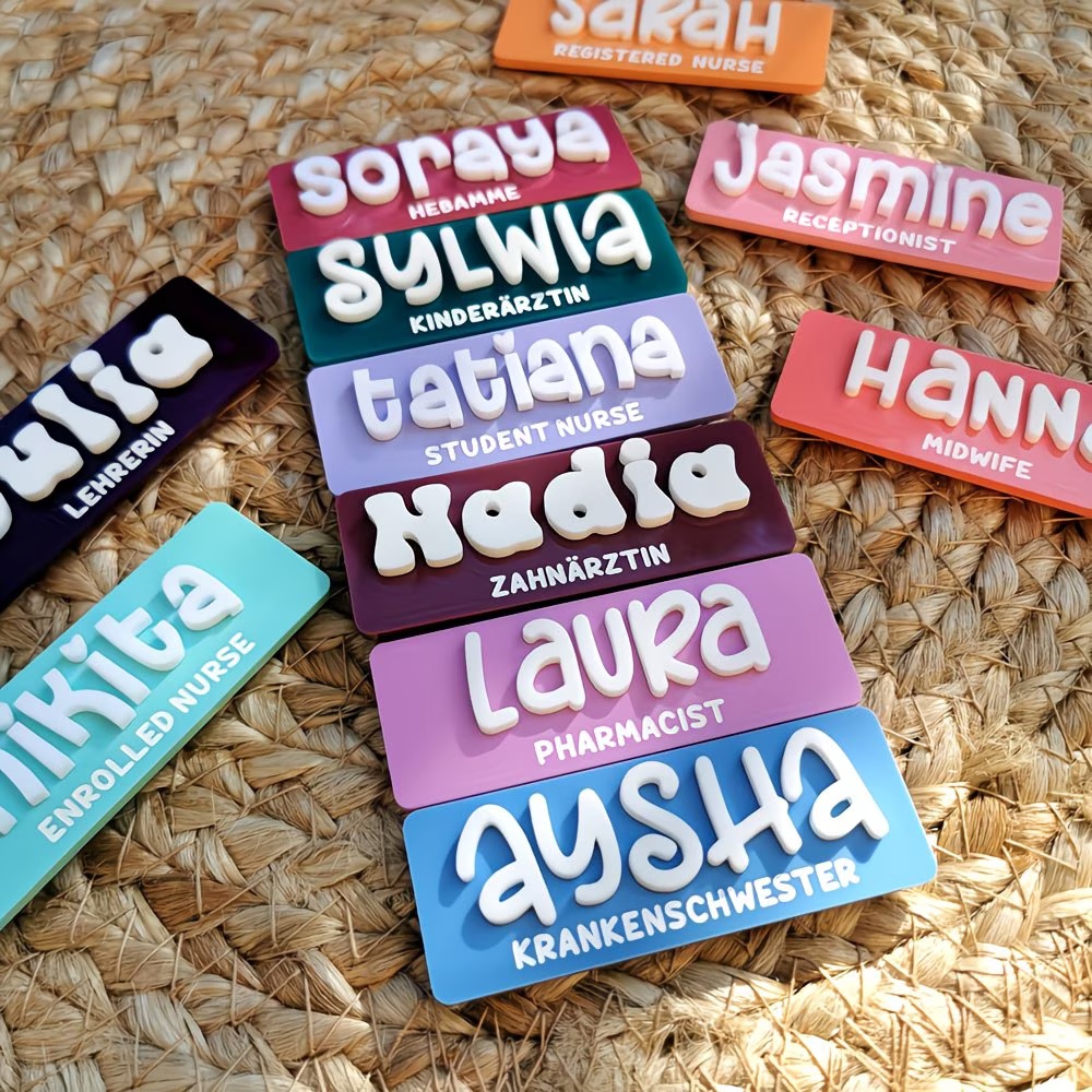 Embroidery Name - Spille Personalizzate con Nome in Acrilico,