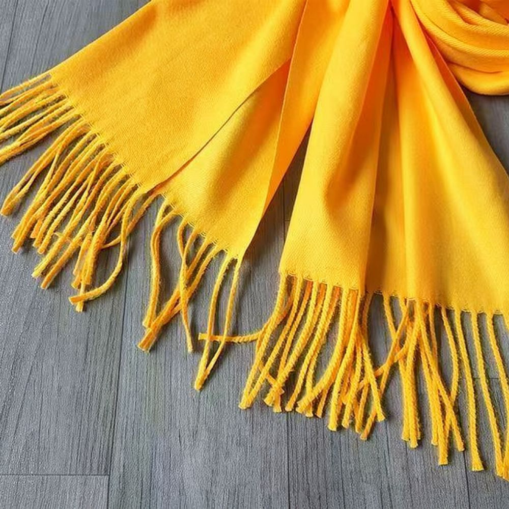 Embroidery Logo - Sciarpa in raso giallo per il