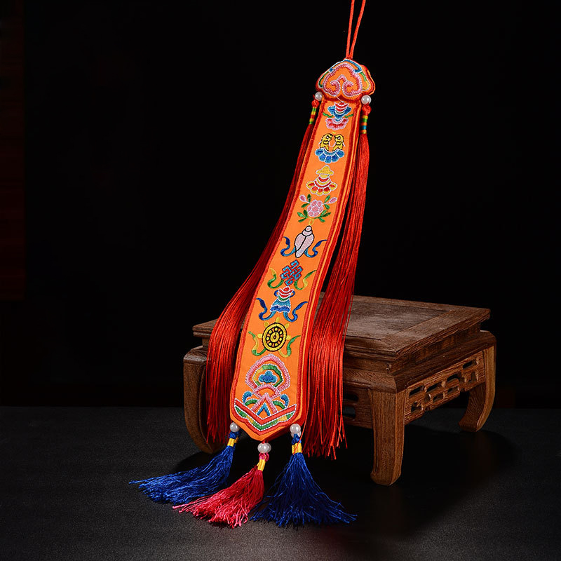 Embroidery Red - Bandiere Tibetane Artigianali del Nepal con