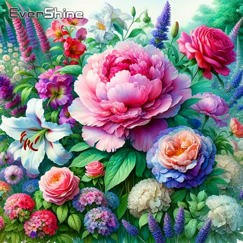 Embroidery Design Patterns Flowers - Evershine Kit per Ricamo con Fiori,