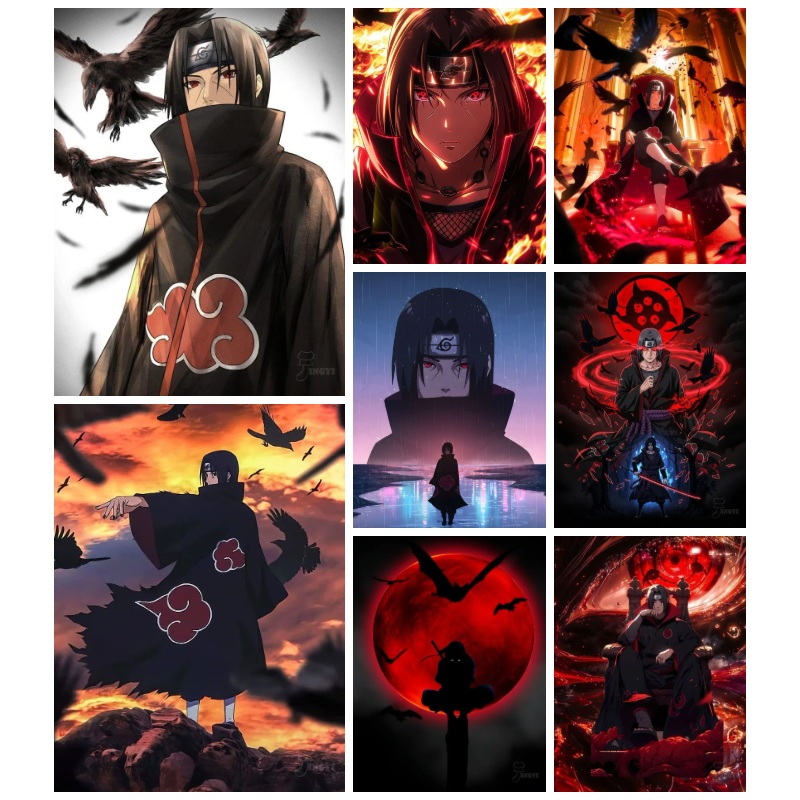 Embroidery Red - Naruto Itachi Uchiha Anime, pittura con