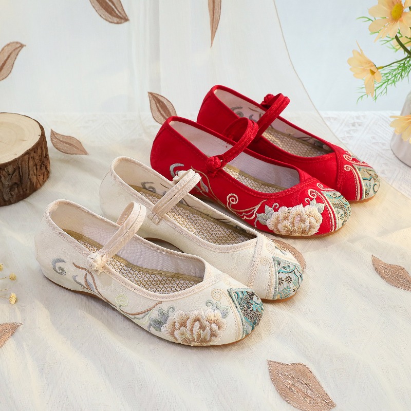Embroidery Canvas - Scarpe Casual da Donna, Moda Vintage