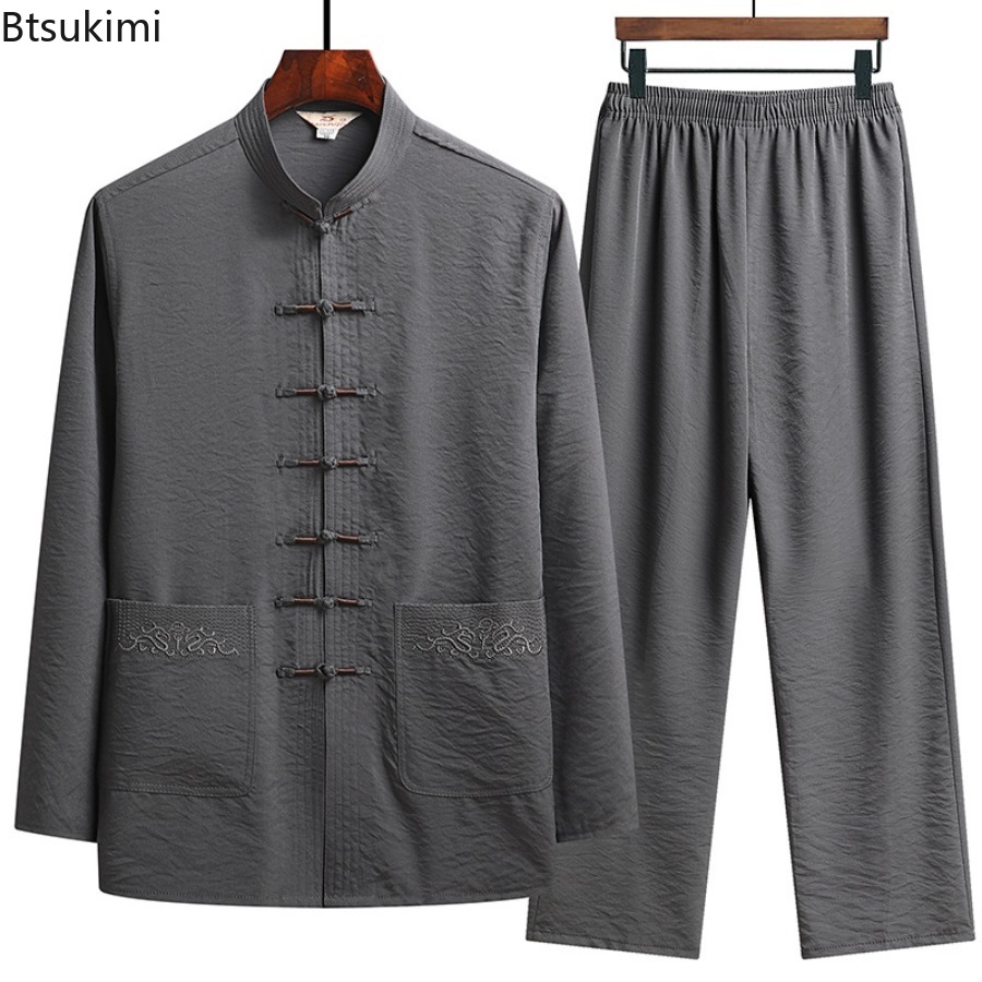 Embroidery Set - Completo Stile Cinese per Uomo, Abbigliamento