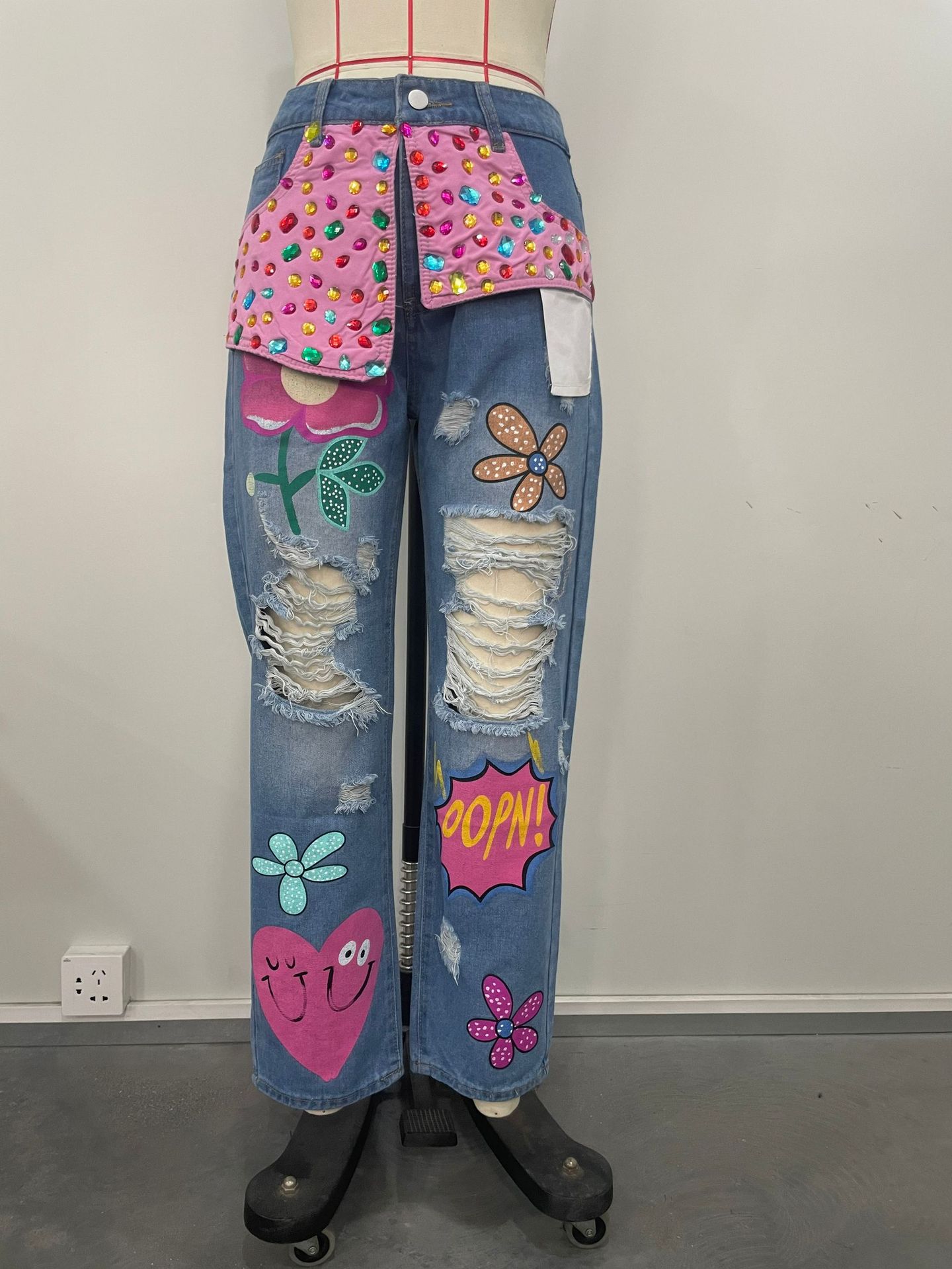Pantaloni da donna chic primav - Embroidery Jeans Sakura recensione e prezzo