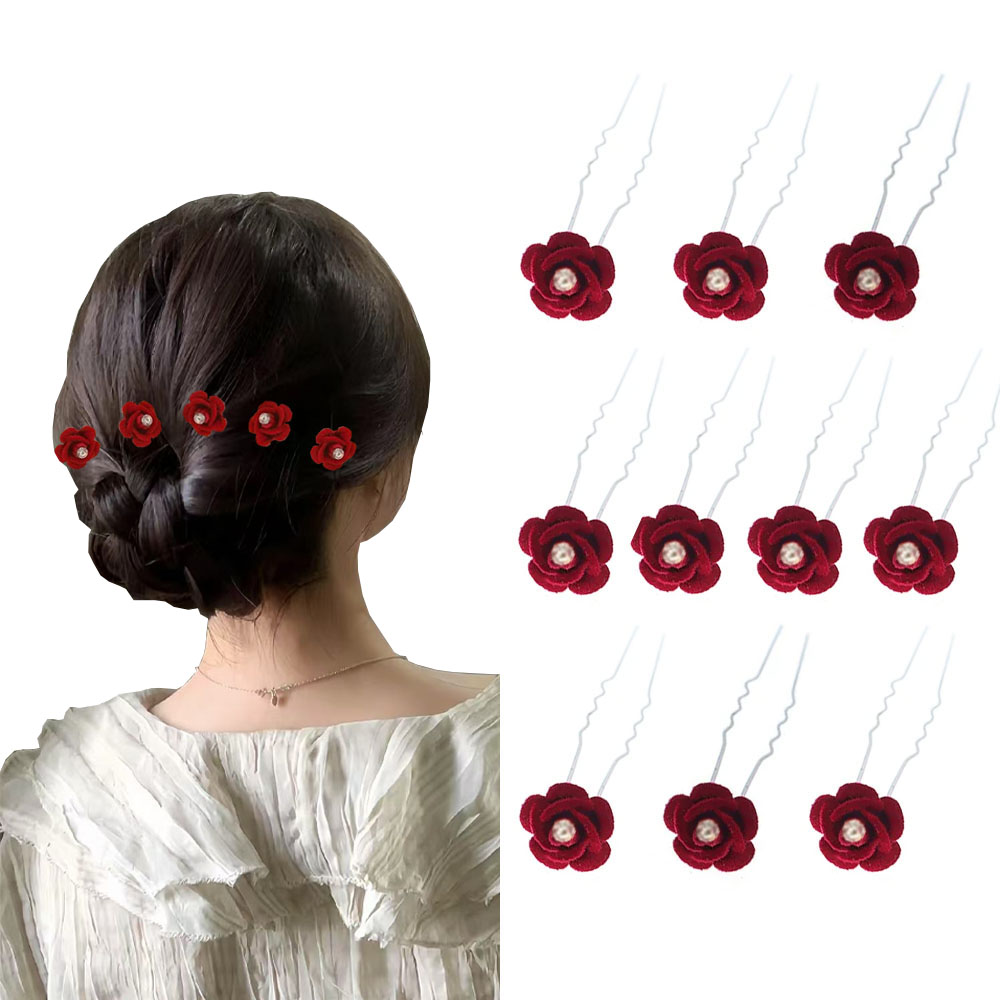 10 pezzi accessori per capelli - Embroidery Red recensione e prezzo