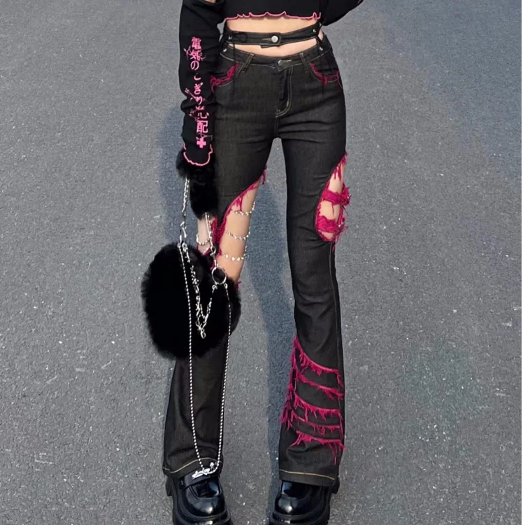 Jeans neri ragazza Punk giappo - Embroidery Jeans Sakura recensione e prezzo