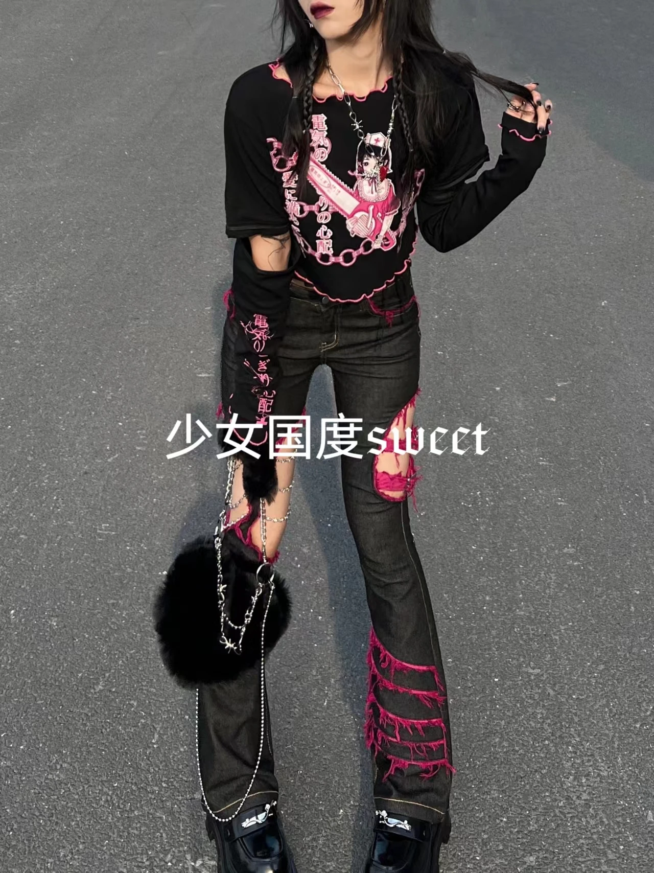 Jeans neri ragazza Punk giappo - Embroidery Jeans Sakura recensione e prezzo