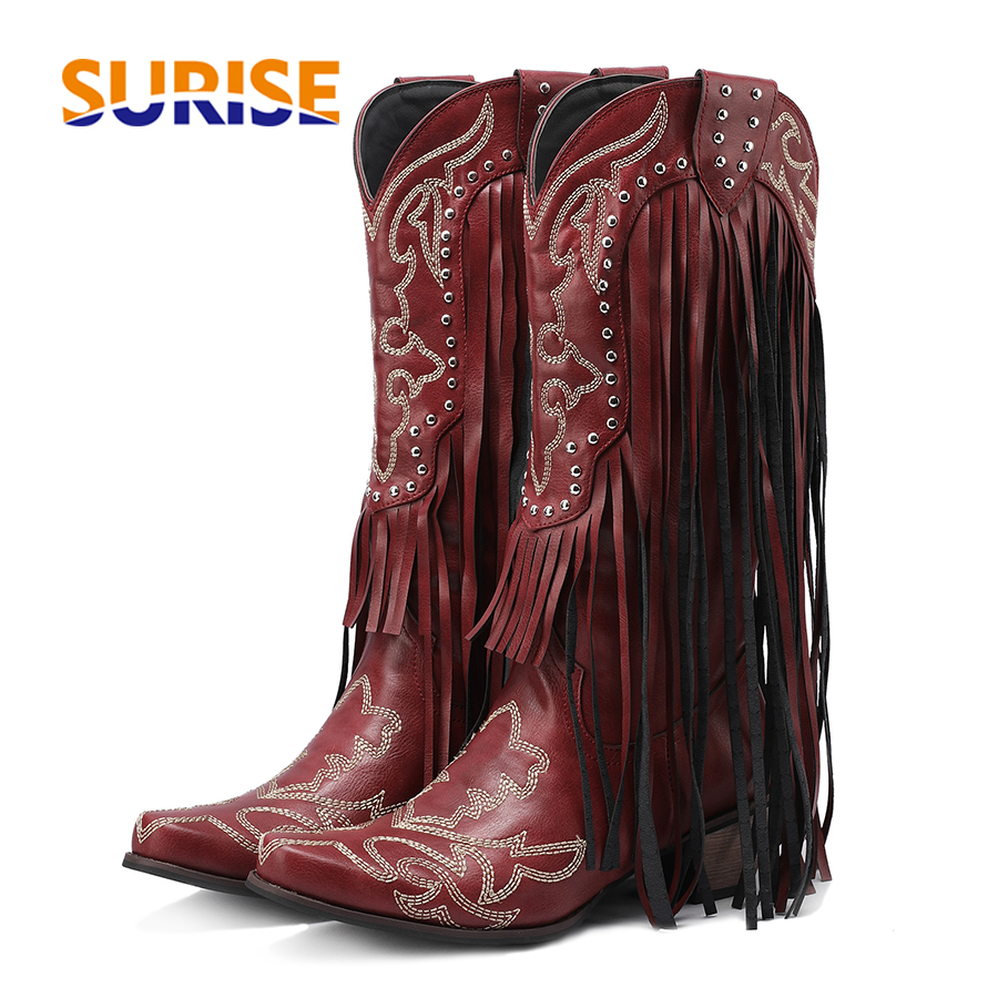 Western Cowboy stivali a metà  - Embroidery Red recensione e prezzo