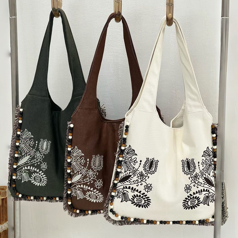 Borse Tote in Tela Bohemien da - Embroidery Design Patterns Flowers recensione e prezzo