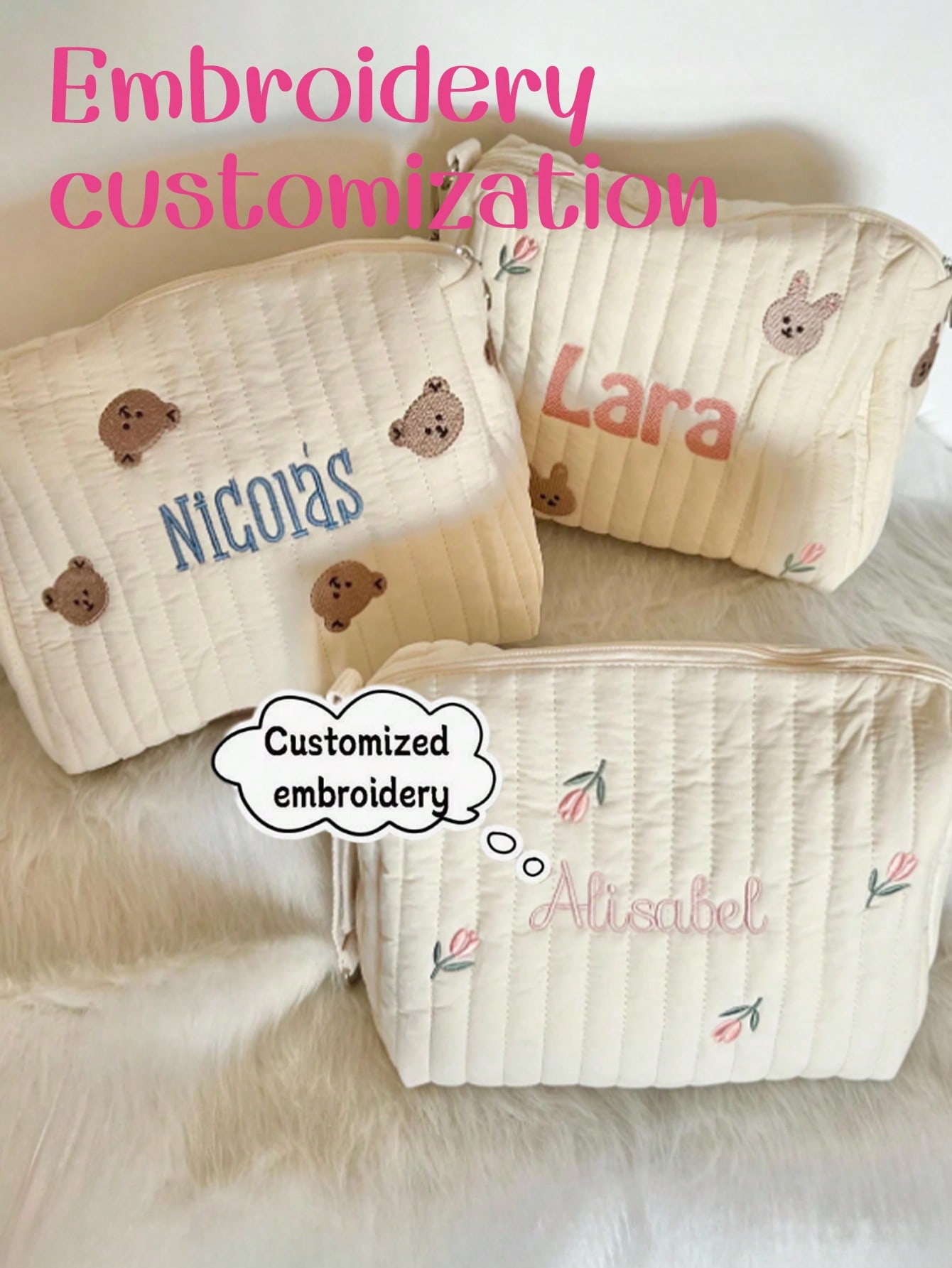 Borsa per pannolini con ricamo - Embroidery Name recensione e prezzo